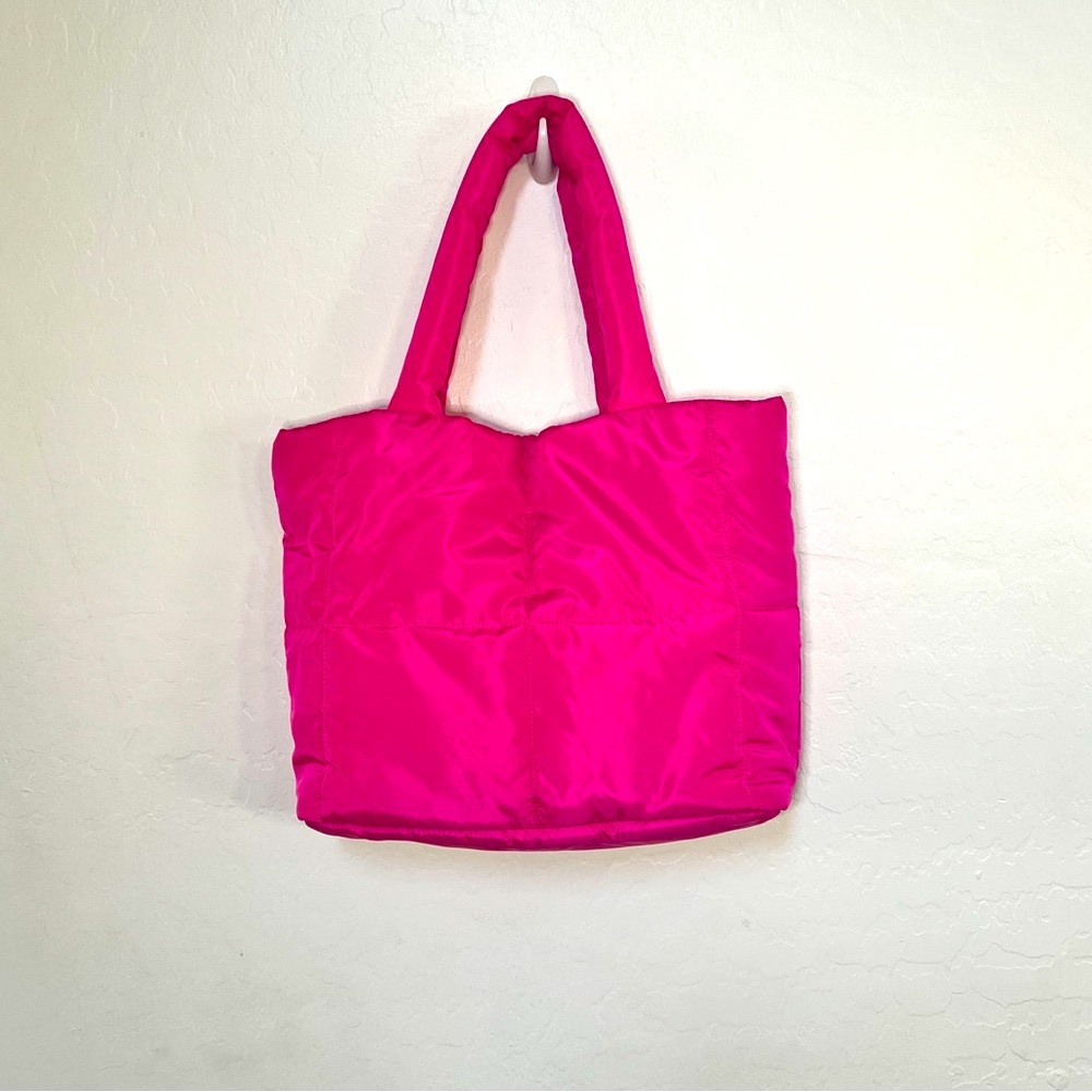 Pink Puffer Tote Bag